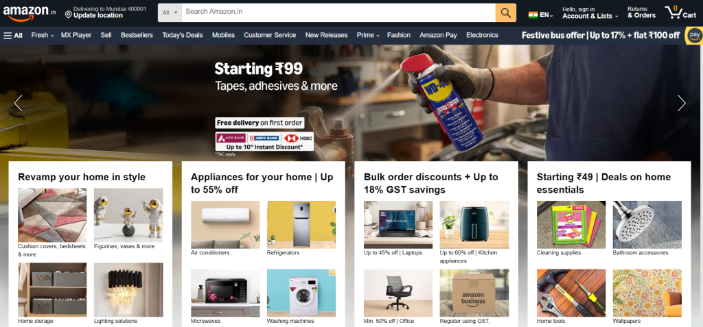 Ecommerce localisation of Amazon India