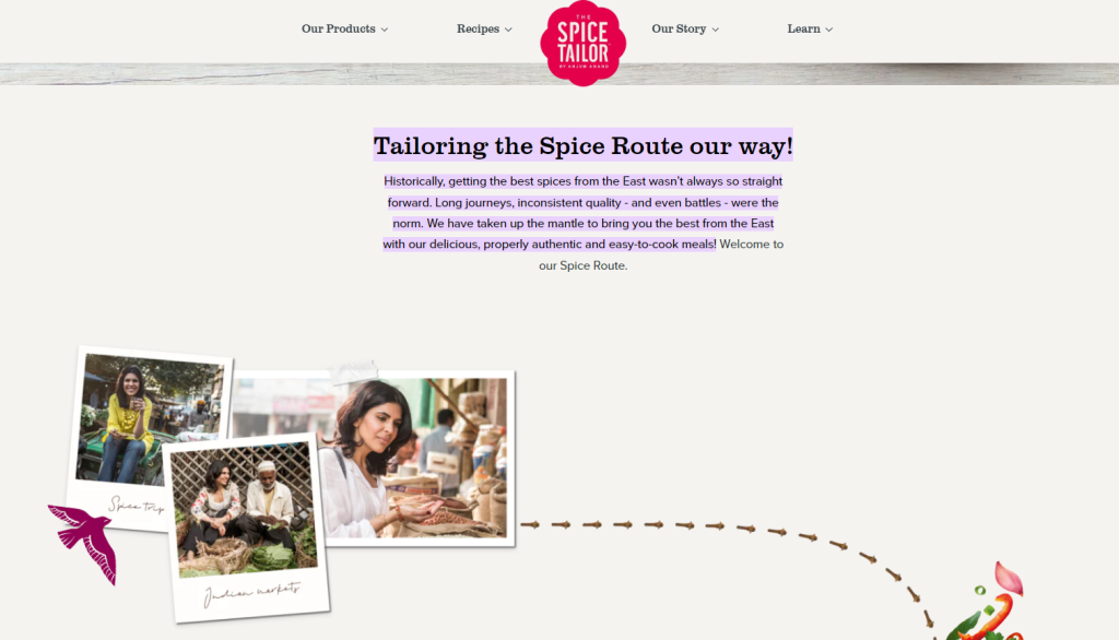 Transcreation example: Spice Tailor